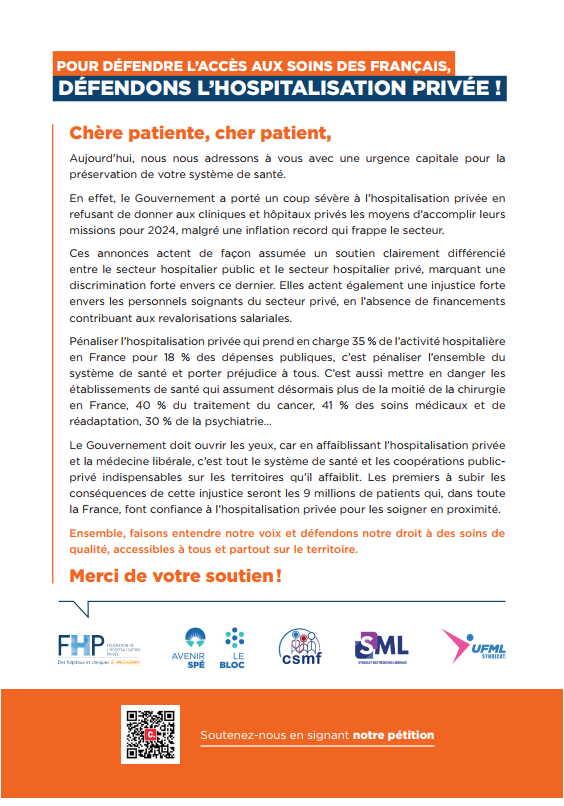 Defendonc l'hospitalisation privee